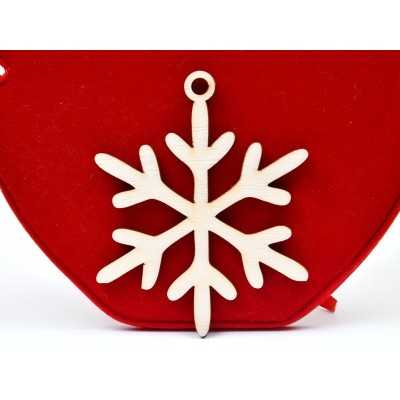 L909- Glob din lemn, Fulg de nea, model 4, 9x11cm - 1 buc