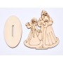 L929- Decoratiune din lemn cu suport, Miss&Mrs Christmas, 12x15cm - 1 buc