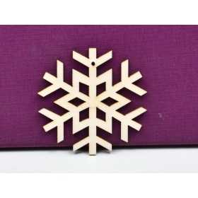 L933- Glob din lemn, Fulg de nea, model 15, 7.5x7.5cm - 1 buc