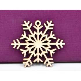 L934- Glob din lemn, Fulg de nea, model 16, 8.5x7.5cm - 1 buc