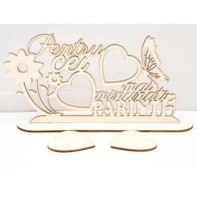 L936-Decupaj lemn "Pentru cei mai minunati Parinti" pentru licheni sau fotografii 30x16cm 1buc