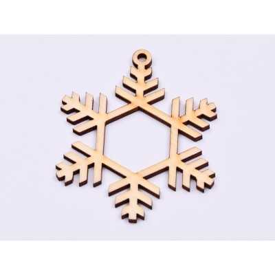 L943- Decupaj din lemn, Winter snowflake 9.5x8.5 cm - 1 buc