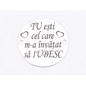 E1803 GS Link Ag 925 "Tu esti cel care m-a invatat sa iubesc", 16.5mm, 0.3mm 1 buc