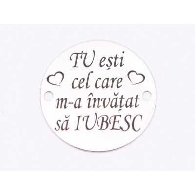 E1803 GS Link Ag 925 "Tu esti cel care m-a invatat sa iubesc", 16.5mm, 0.3mm 1 buc