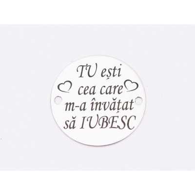 E1809 GS Link Ag 925 "Tu esti cea care m-a invatat sa iubesc", 16.5mm, 0.3mm 1 buc