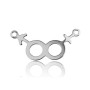 G0814-Link charm decupat male+female 14.6x9.8mm