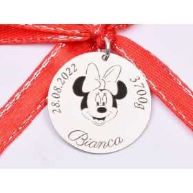 S143 - Banut de botez/mot 22mm personalizabil cu za si panglica - 1 buc