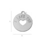 G0841-G-Charm banut argint 925 14mm I LOVE YOU