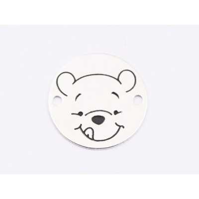 E1860 G Link Ag 925 Winnie the Pooh, 12mm, 0.3mm - 1 buc