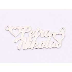 Nume din argint decupate cu model - 2 inimioare cu 2 nume executie 3-4 zile VERSIUNEA 3