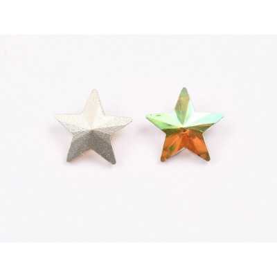 P4616-Cristal Star Fancy Stone, 10mm, Crystal Iridescent Green Silver Foiled - 1 buc