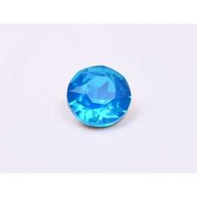 0822-Austria Chaton Round Stone, 7mm, Caribbean Blue Opal Silver Foiled- 1 buc