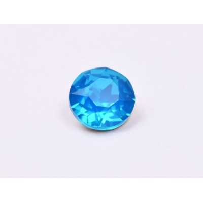 0822-Austria Chaton Round Stone, 7mm, Caribbean Blue Opal Silver Foiled- 1 buc