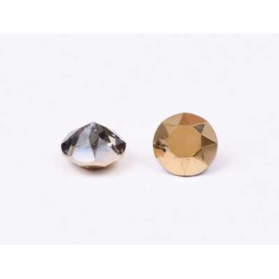 0827-Austria Chaton Round Stone, 7mm, Crystal Dorado Silver Foiled- 1 buc