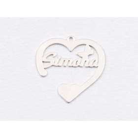 Nume din argint decupate in 3-4 zile cu inima