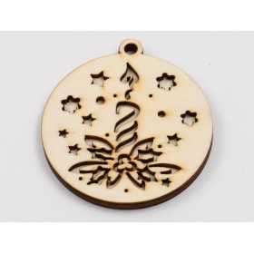 L976 -Glob lemn dublu "Candle" 9x8 cm -1 bucata