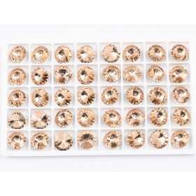 P4620-Austria Rivoli Round Stone, 12mm, Silk Silver Foiled - 1 buc