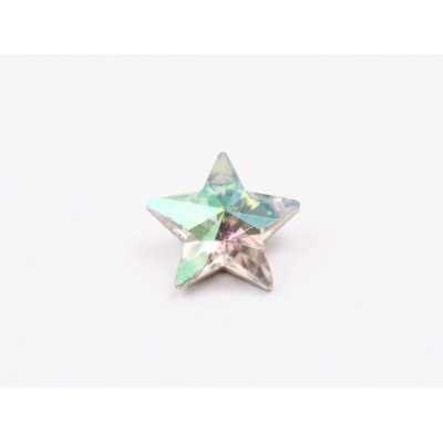 P4621-Cristal Star Fancy Stone, 10mm, Crystal Luminous Green Silver Foiled - 1 buc