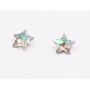 P4621-Cristal Star Fancy Stone, 10mm, Crystal Luminous Green Silver Foiled - 1 buc