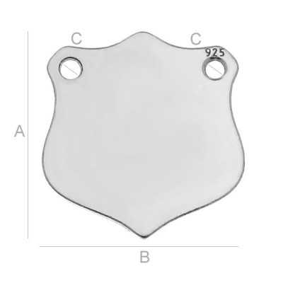 G0864-Link/charm argint 925 pentru inscriptionat 12x11mm