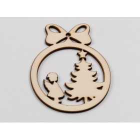 L988 -Glob lemn "Angel Baby girl" 8x10 cm -1 bucata