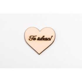 L998-Decupaj inima lemn "Te iubesc"-5cm, 1 buc