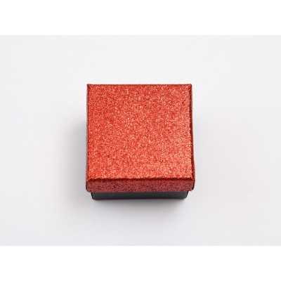 D166-Cutiuta pentru inel cu capac glitter rosu -1buc