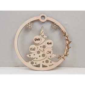 L1005- Coronita din lemn personalizabila cu nume 30x30cm - 1 buc