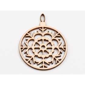 L1027-Glob din lemn model filigranat #2 - 7.5x6 cm