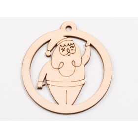 L1038-Glob din lemn "Santa" - 9x8 cm