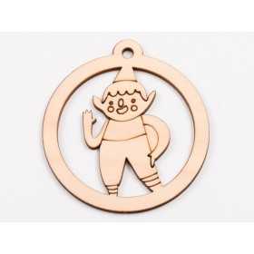 L1040-Glob din lemn "Spiridus" - 9x8 cm