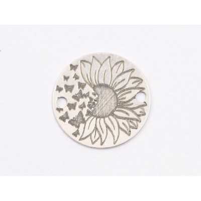 E1958 G Link Ag 925 "Floare stilizata M2" 12mm- 1 buc