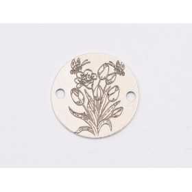 E1962 G Link Ag 925 "Floare stilizata M6" 12mm- 1 buc