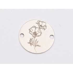 E1974 G Link Ag 925 "Floare stilizata M14" 12mm- 1 buc