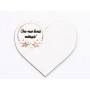 L1050-Decupaj inima MDF alb "Cea mai buna matusa", 6x7cm - 1 buc