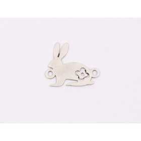 E1983 N Nume din Argint 925 iepuras cu model floral 13x15.5mm , - 1 buc