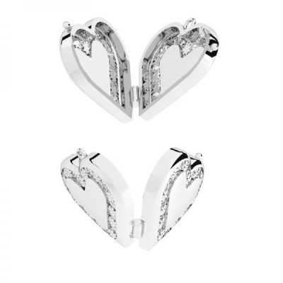 Medalion pandantiv inimă argint 925, 20,5 × 23 mm, 1 buc G0390