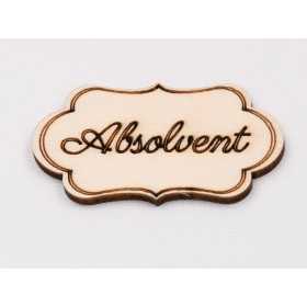 L1098 - Decupaj oval din lemn Absolvent 1 buc