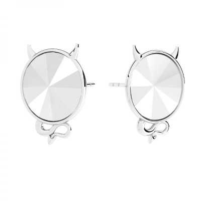 G0458-Tija cercel Devil, Argint 925, pentru cristal Rivoli de 12mm - 1 buc
