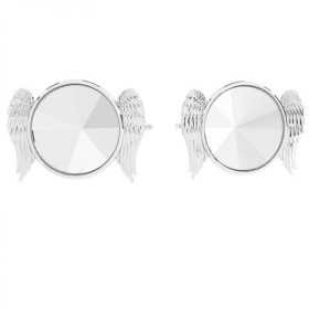 G0513-Tija cercel Angel, Argint 925, pentru cristal Rivoli de 12mm - 1 buc