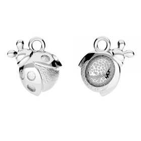 G0528-Pandant Buburuza, Argint 925, 9.1x12mm - 1 buc