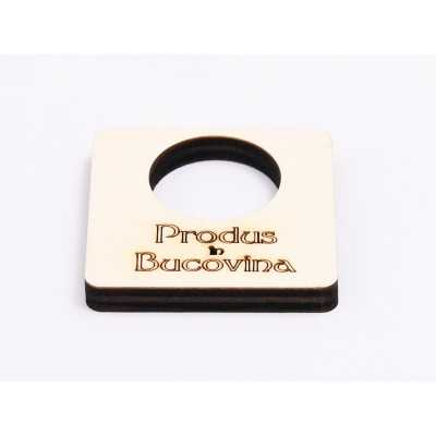 L1112 - Suport din lemn pentru oua "Produs in Bucovina", grosime 10mm-1 buc