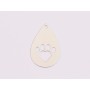 E2002 Cercel din argint heart&paw 18x12.5mm 0.3mm 1 buc