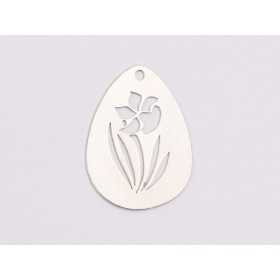 E2003 Cercel din argint flower 18x12.5mm 0.3mm 1 buc