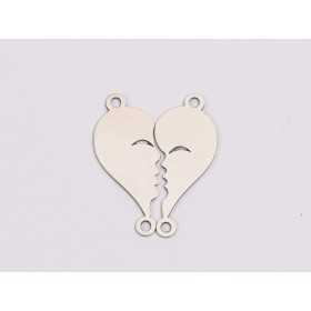 E2006 Puzzle din argint Cuplu 16.5x20.5mm 0.5mm 1 buc