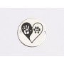 Banut conector Inima Om si Labuta din argint 925 16.5 mm E2010