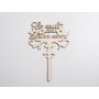 L1116-Topper lemn "La multi ani iubirea mea" 17x20cm 1buc - bijuterii personalizate din argint | simoshop