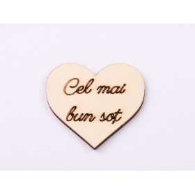 L1120-Decupaj inima lemn "Cel mai bun sot"-5cm, 1 buc