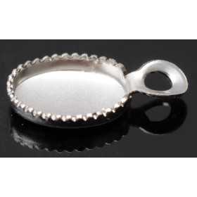 0947-SWAROVSKI ELEMENTS Settings Pendant Oval 6x4mm argintiu