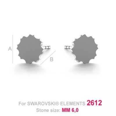 G0954-Tije pentru Swarovski jellyfish 2612 6mm 1 buc